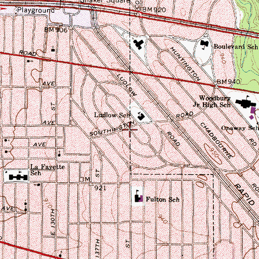 Topographic Map of Ludlow, OH