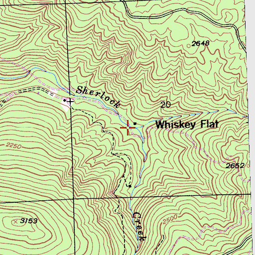 Topographic Map of Whiskey Flat, CA