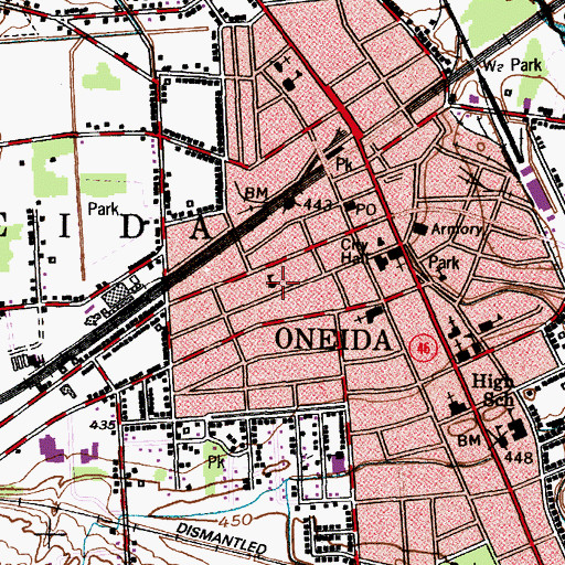 Topographic Map of Washington Avenue School, NY