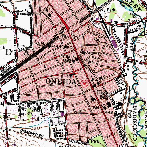 Topographic Map of First Presbyterian Church, NY