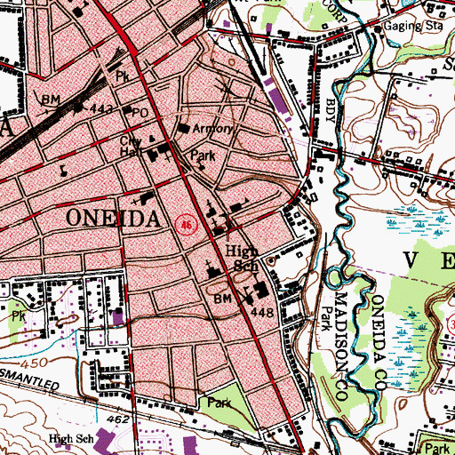 Topographic Map of Saint Patrick's Roman Catholic Church, NY