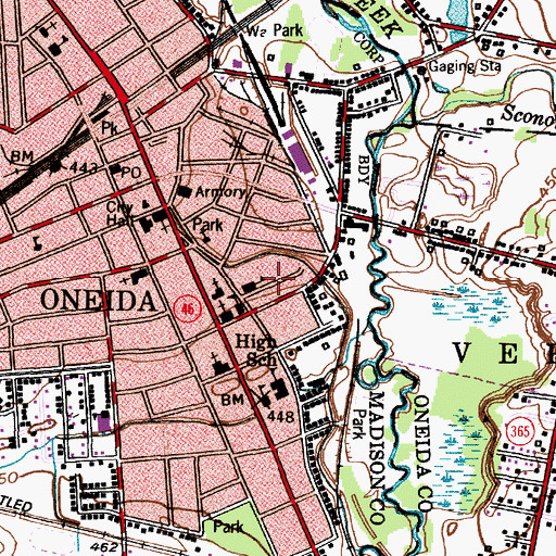 Topographic Map of Willard F Prior Elementary School, NY