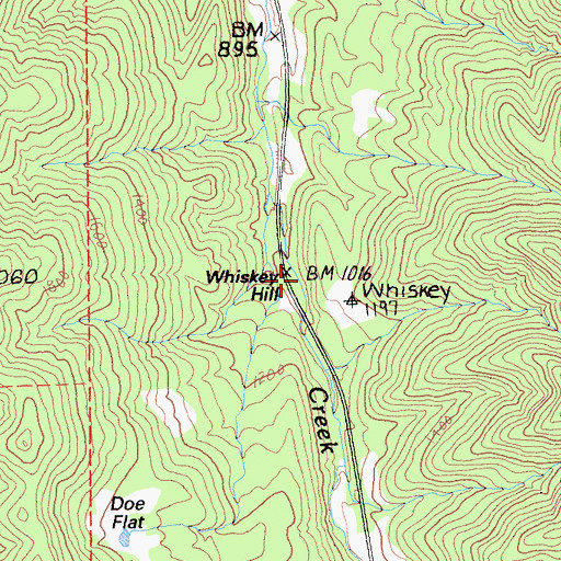 Topographic Map of Whiskey Hill, CA