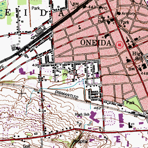 Topographic Map of Lincoln Park, NY