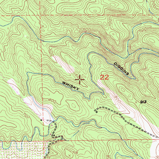 Topographic Map of Whisky Diggins Canal, CA