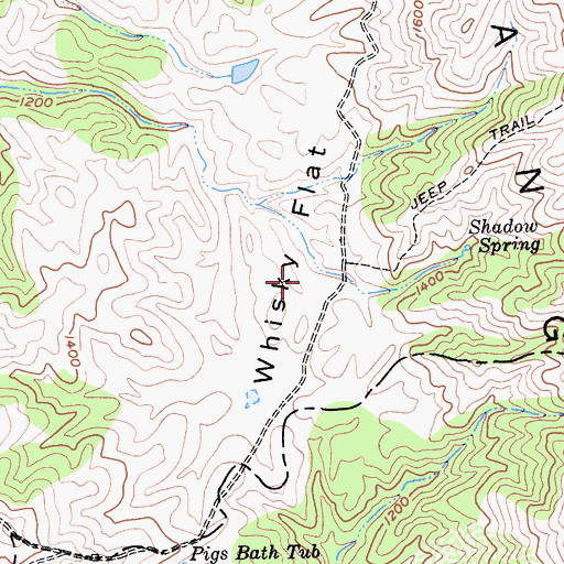 Topographic Map of Whisky Flat, CA