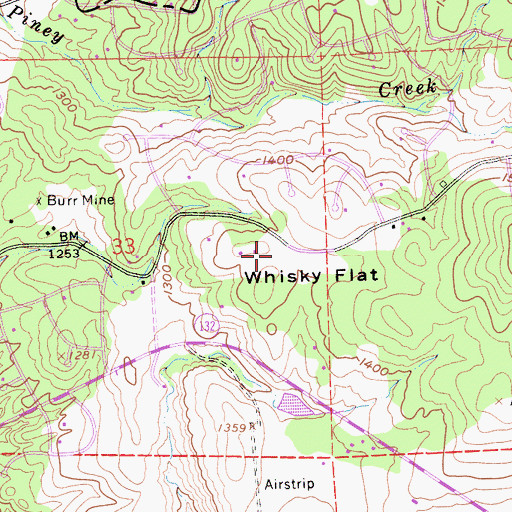 Topographic Map of Whisky Flat, CA
