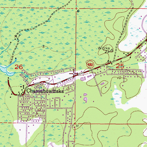 Topographic Map of First Baptist Church of Chassahowitzka, FL