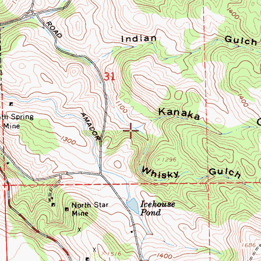 Topographic Map of Whisky Gulch, CA