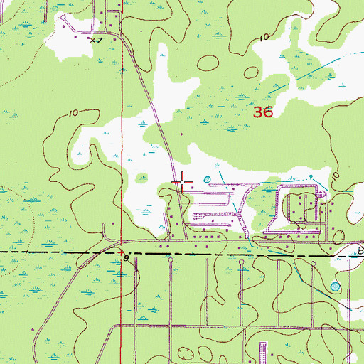 Topographic Map of First Christian Church of Chassahowitzka, FL