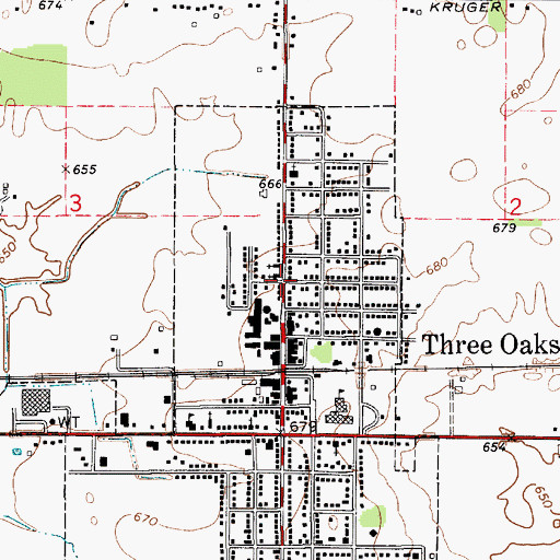 Topographic Map of First Reformed Church, MI