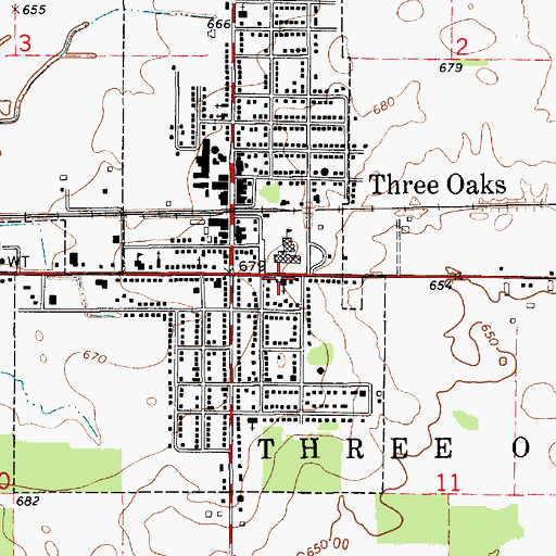 Topographic Map of First Congregational Church, MI