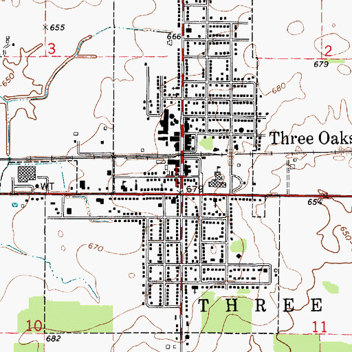 Topographic Map of Saint John United Church of Christ, MI