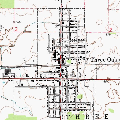 Topographic Map of Berrien County Courthouse, MI