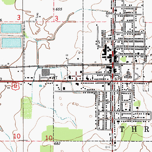 Topographic Map of Three Oaks Elementary School, MI