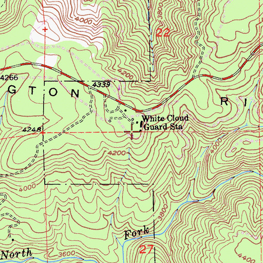 Topographic Map of White Cloud Guard Station, CA