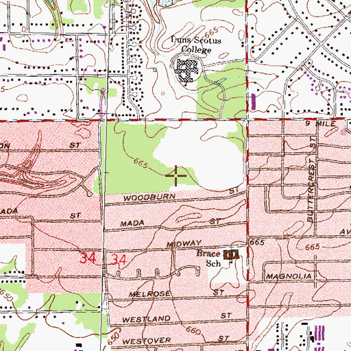 Topographic Map of Word of Faith International Christian Center, MI