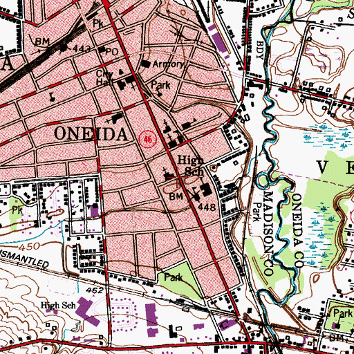 Topographic Map of First United Methodist Church, NY