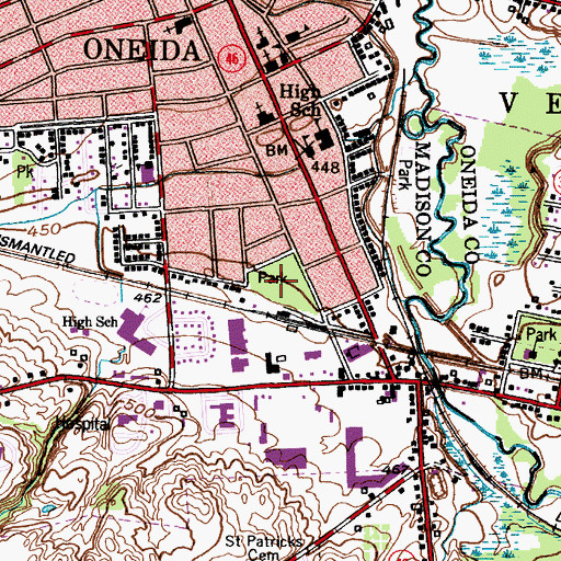 Topographic Map of Allen Park, NY