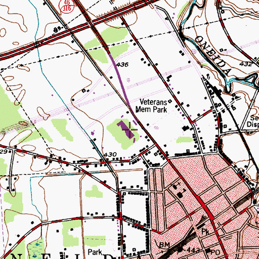 Topographic Map of Oneida Mart Shopping Center, NY