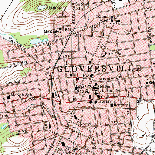Topographic Map of Trinity Episcopal Church, NY