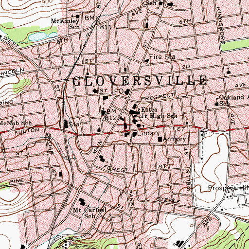 Topographic Map of First Congregational Church, NY