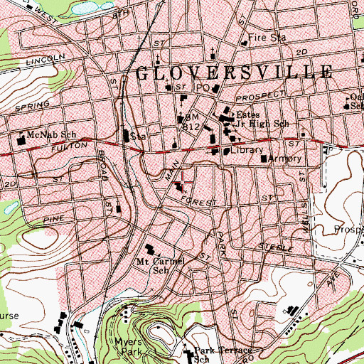 Topographic Map of Living Hope Church, NY