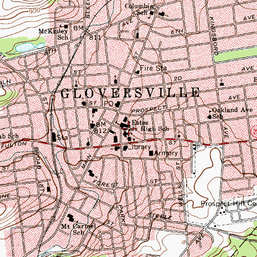 Topographic Map of Foothills United Methodist Church, NY