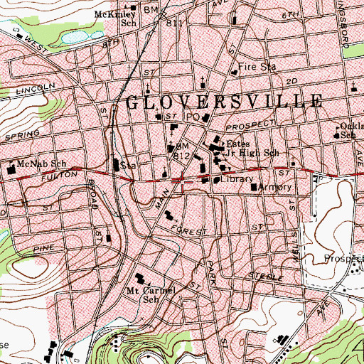 Topographic Map of Windsor Building, NY