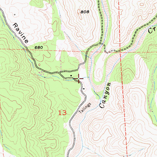 Topographic Map of White Man Ravine, CA