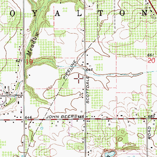 Topographic Map of Royalton Post Office (historical), MI