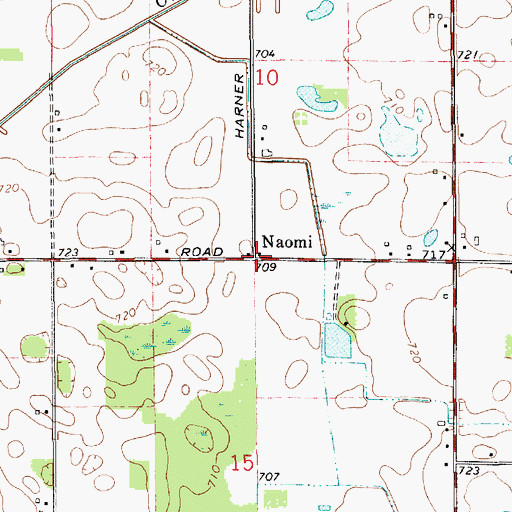 Topographic Map of Naomi Station (historical), MI