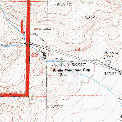 Topographic Map of White Mountain City, CA
