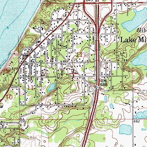 Topographic Map of Hagar Shores Post Office (historical), MI