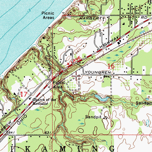 Topographic Map of Chikaming Post Office (historical), MI