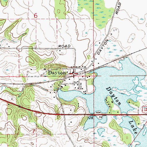 Topographic Map of Dayton Post Office (historical), MI