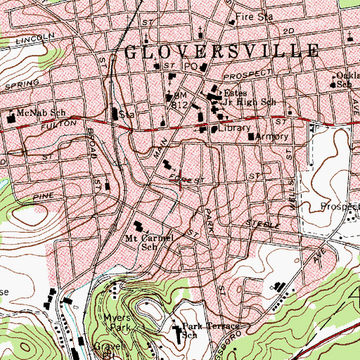 Topographic Map of Forest Hill Tower, NY