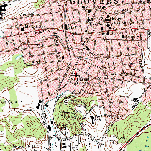 Topographic Map of Our Lady of Mount Carmel Roman Catholic Church, NY