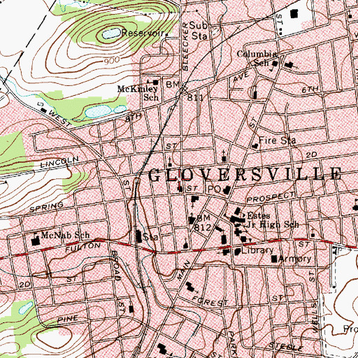 Topographic Map of Central Nursing Home, NY