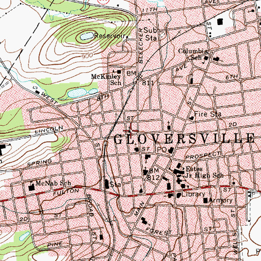 Topographic Map of Pilgrim Holiness Church (historical), NY