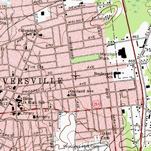 Topographic Map of First Church of Christ Scientist, NY