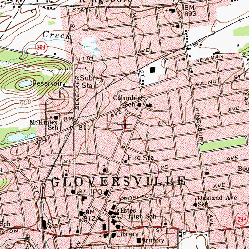 Topographic Map of Emmanuel Baptist Church, NY