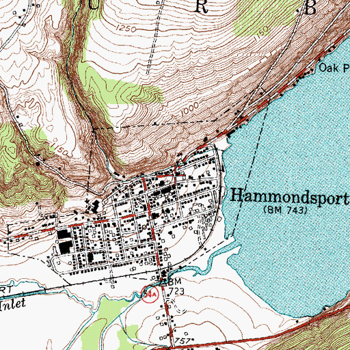 Topographic Map of Pultney Park, NY