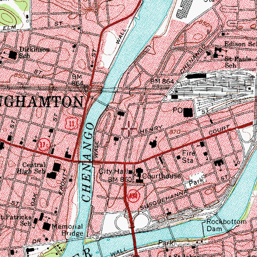 Topographic Map of Capri Theatre, NY