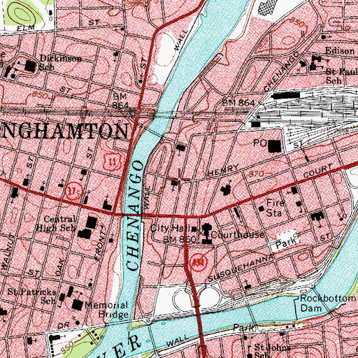 Topographic Map of Christ Episcopal Church, NY