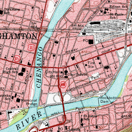 Topographic Map of Kilmer Building, NY