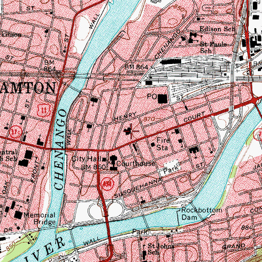 Topographic Map of First Presbyterian Church, NY
