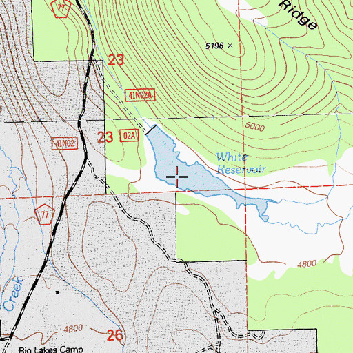Topographic Map of White Reservoir, CA