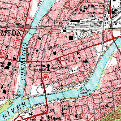 Topographic Map of Centenary Methodist Church, NY