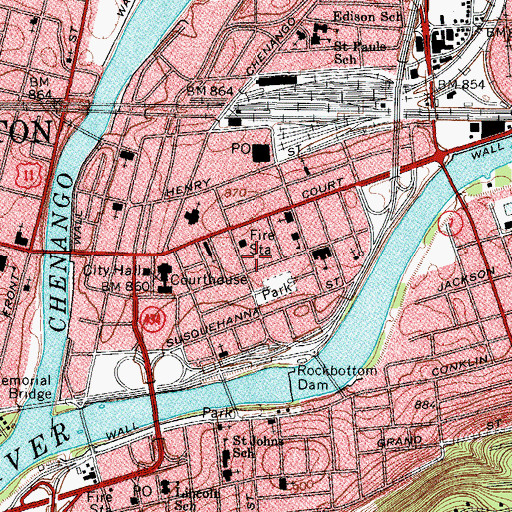 Topographic Map of Sons of Italy Hall, NY